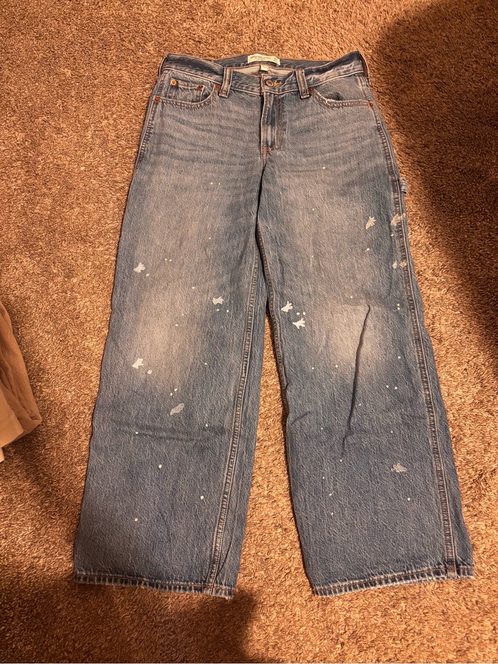 Abercrombie & Fitch Blue Denim Low-Rise loose Jeans